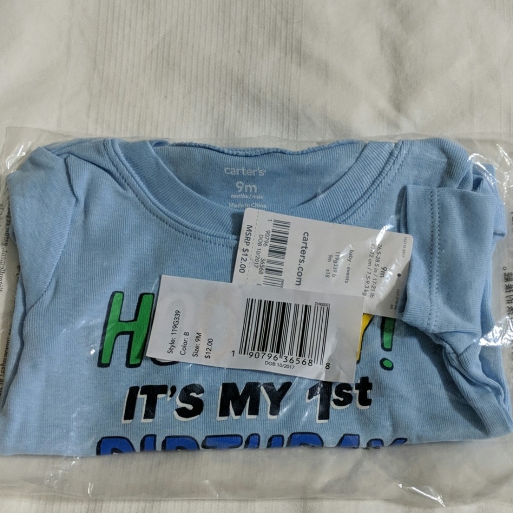 Carter's first birthday bodysuit onesie